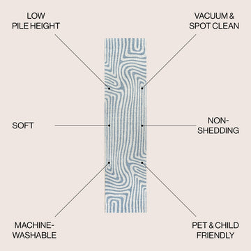 Maze Abstract Two-Tone Low-Pile Machine-Washable Area Rug